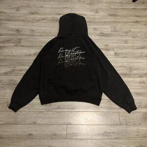 REQUEST BOUTIQUE black scripture hoodie